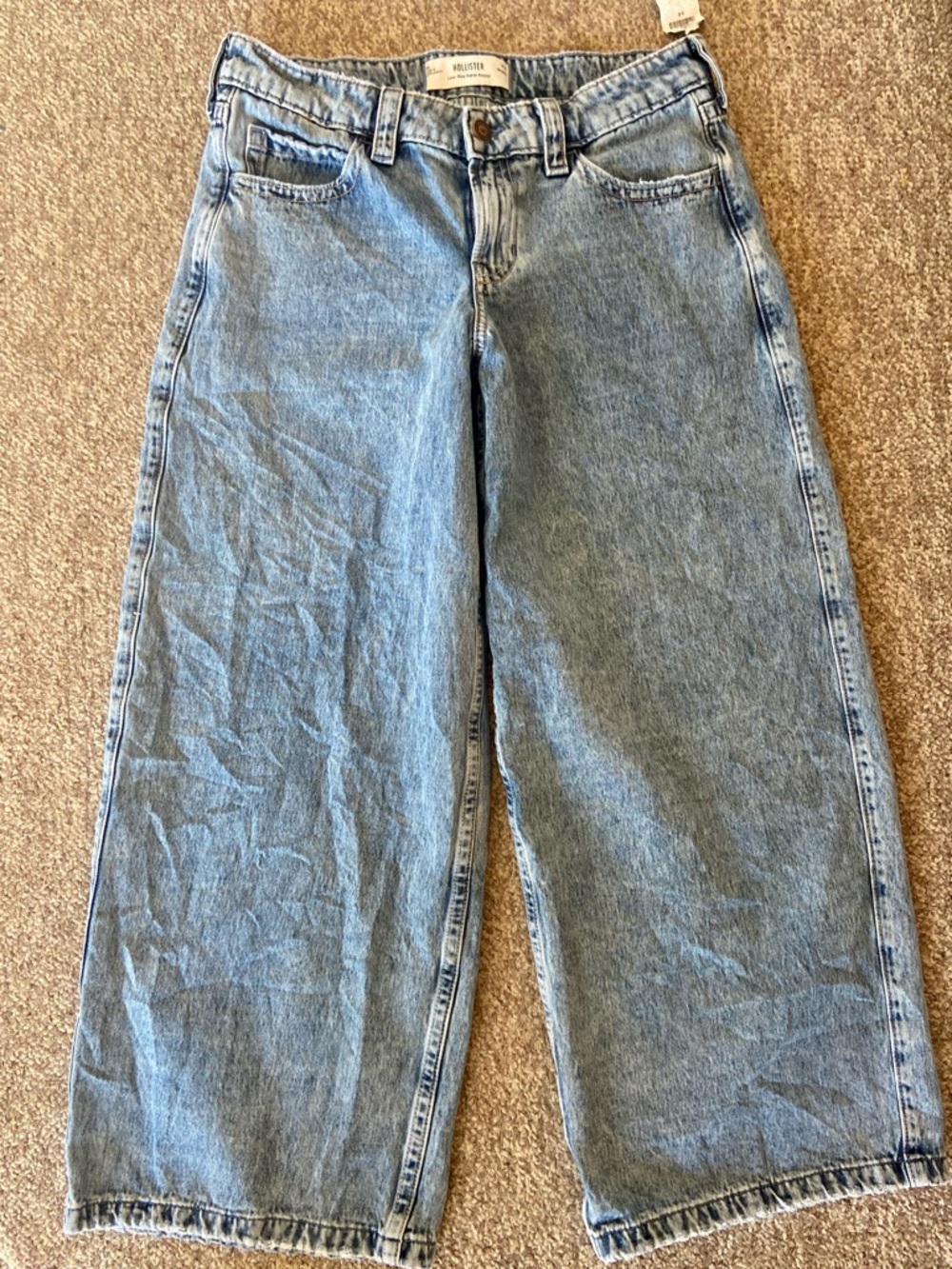 Hollister Low-Rise Super Baggy Light Blue Denim Jeans